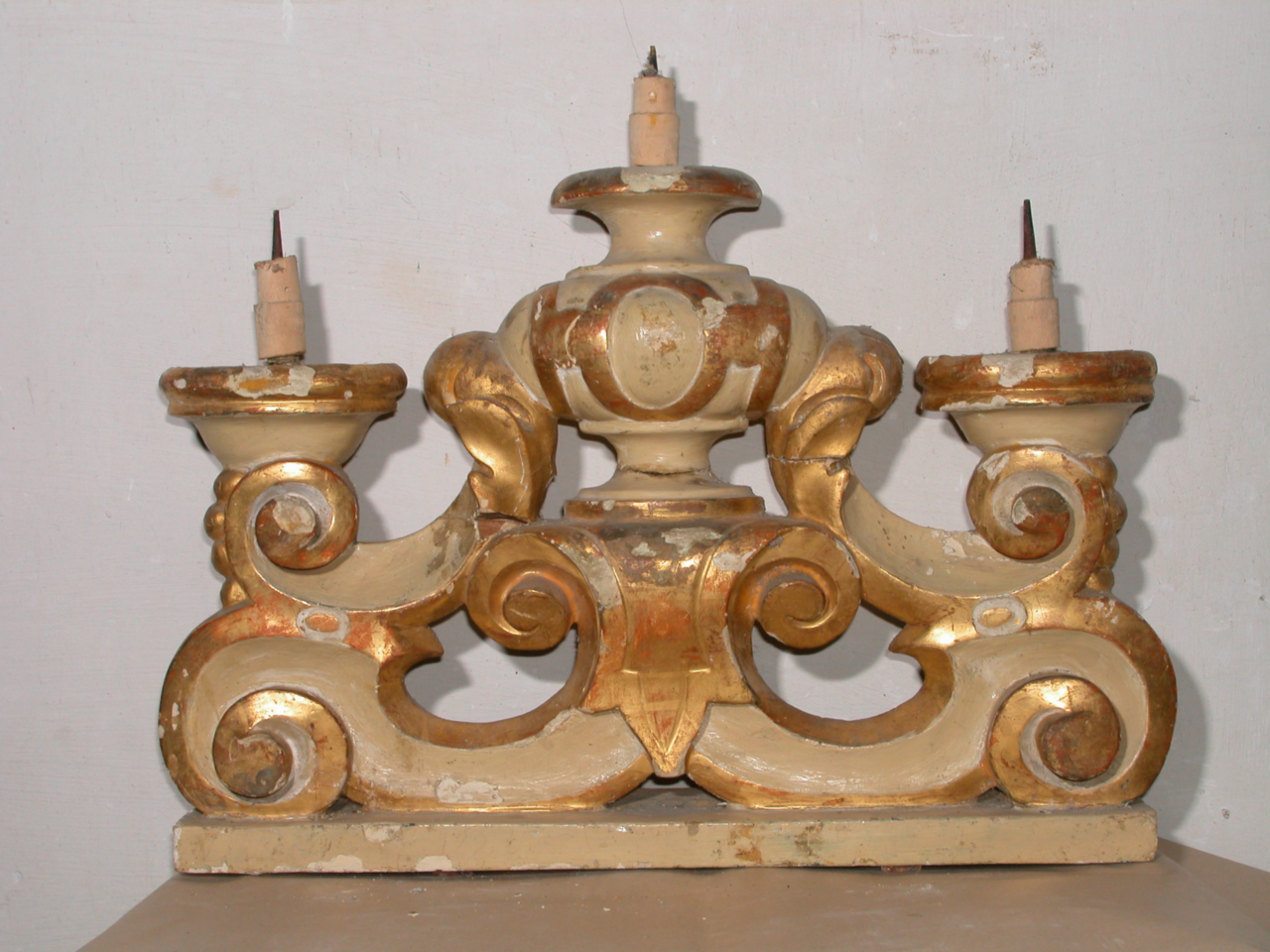 candelabro, frammento - bottega marchigiana (sec. XVIII)