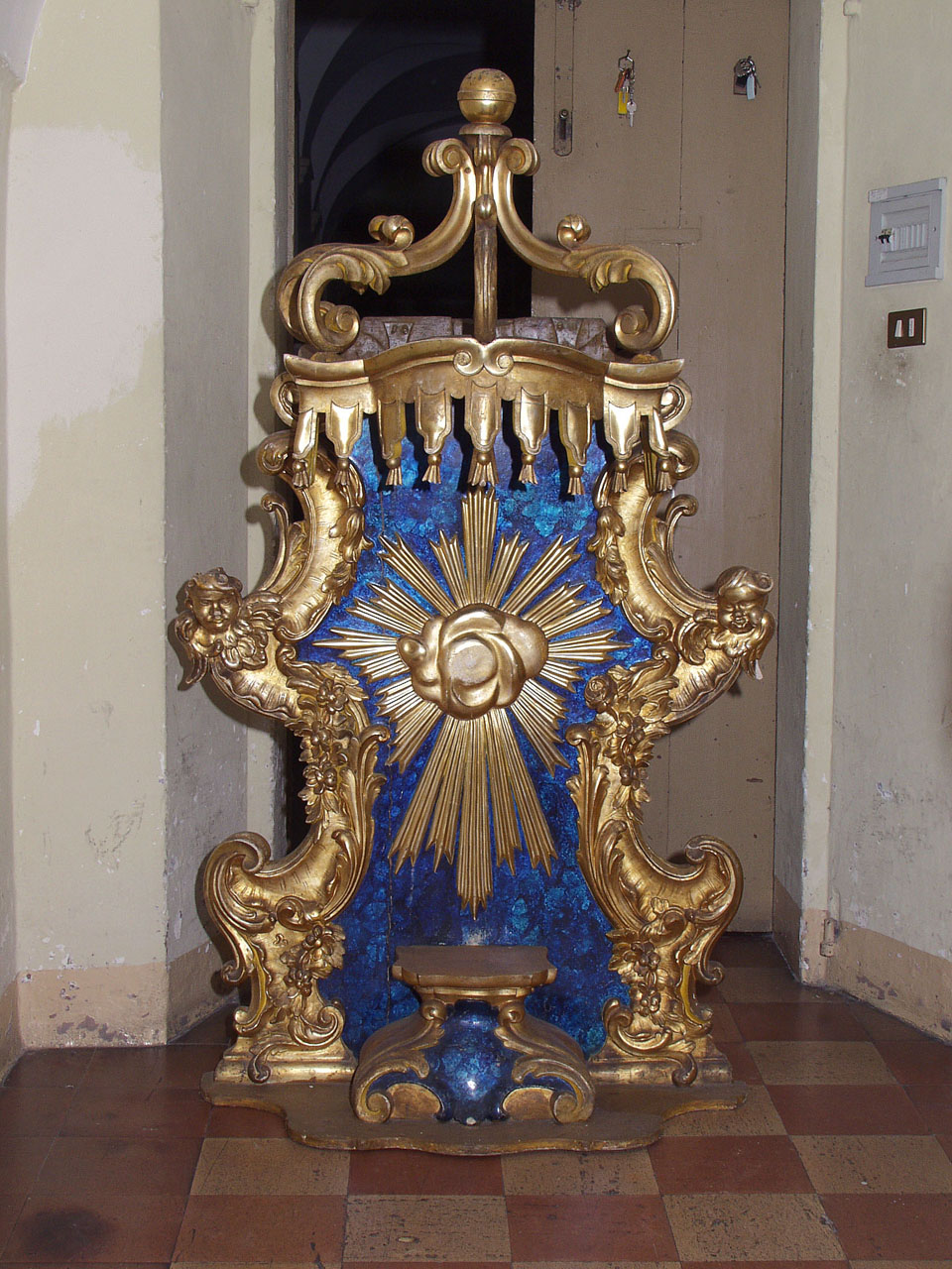 tronetto per esposizione eucaristica - bottega marchigiana (sec. XIX)