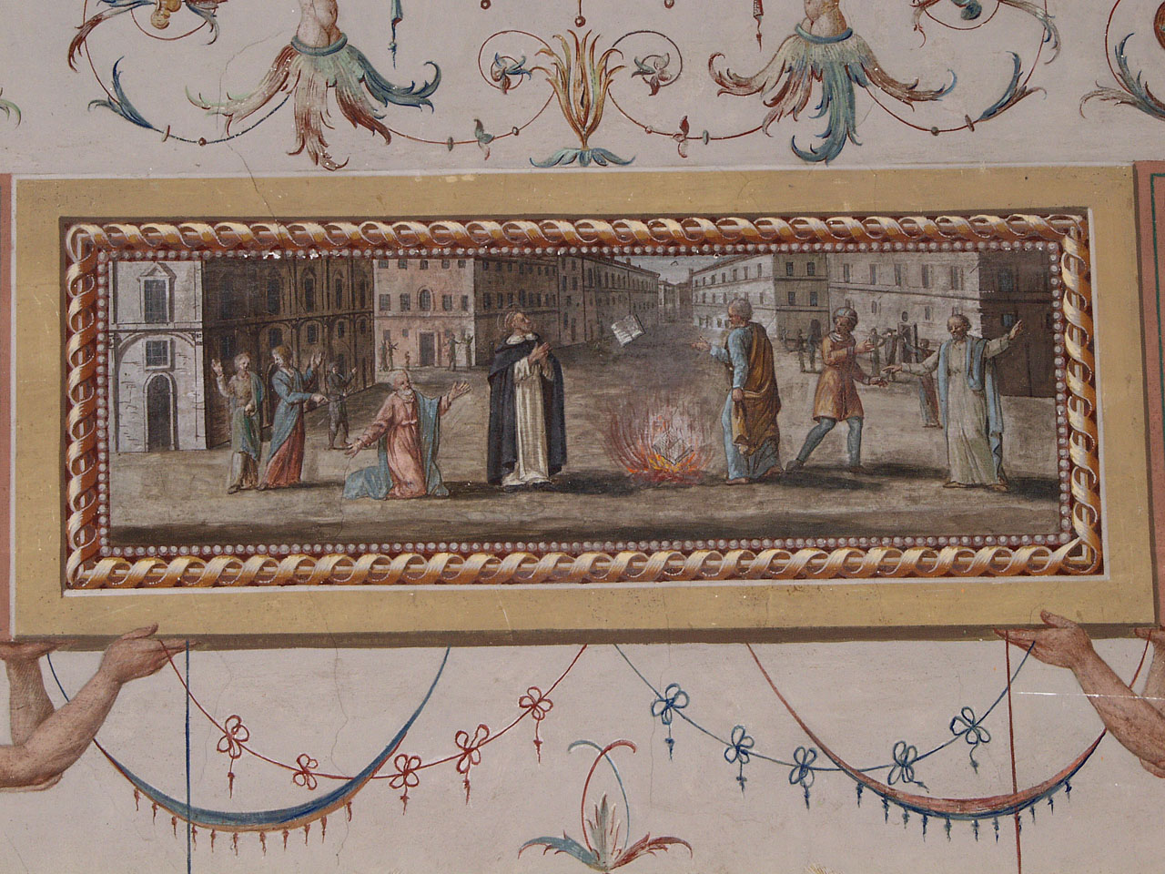 Falò delle vanità (dipinto, elemento d'insieme) - ambito marchigiano (seconda metà sec. XVIII)