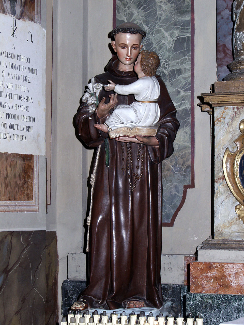 Gesù Bambino appare a Sant'Antonio da Padova (statua) - bottega marchigiana (seconda metà sec. XIX)