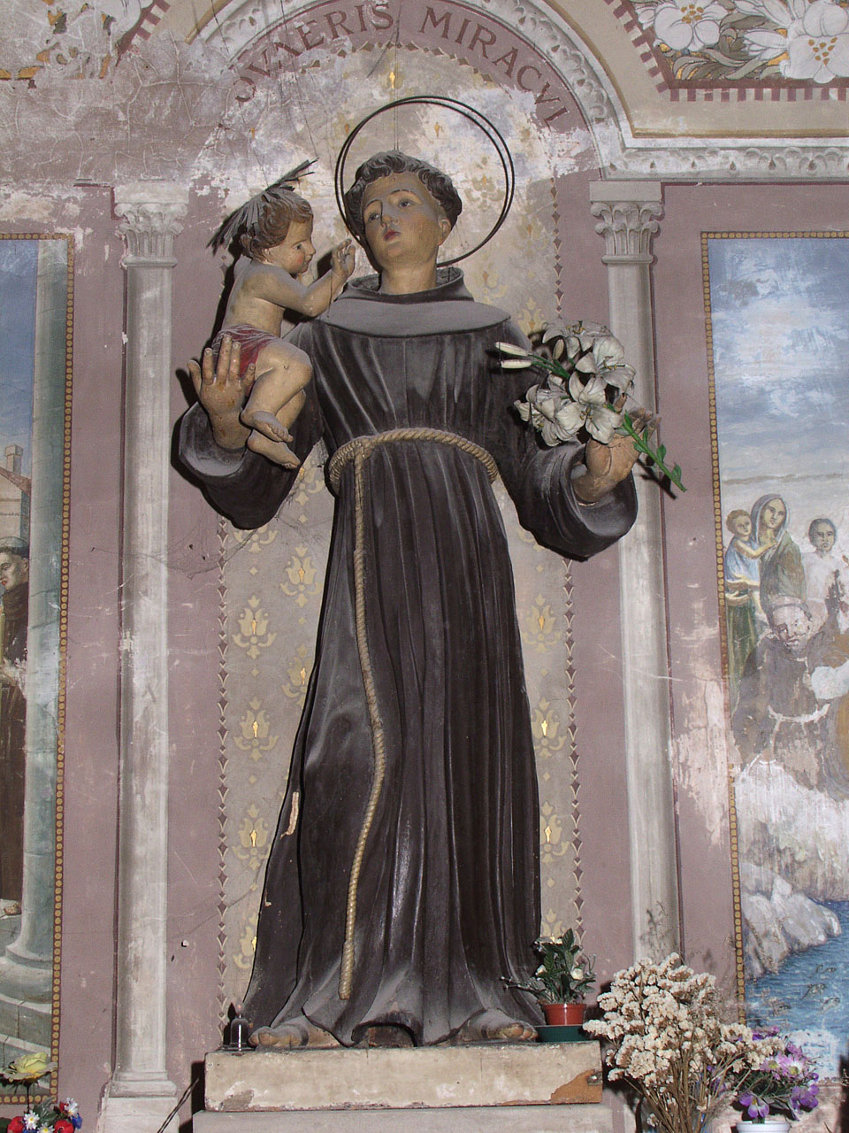 Gesù Bambino appare a Sant'Antonio da Padova (statua) - bottega marchigiana (prima metà sec. XX)