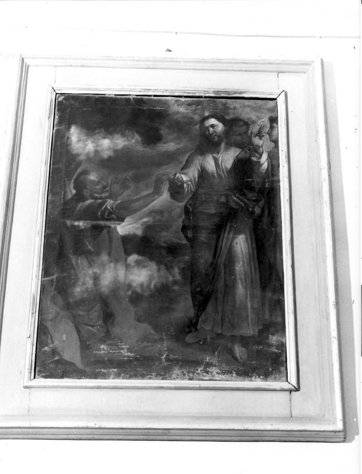 Cristo consegna le chiavi a San Pietro (dipinto) - ambito italiano (sec. XVII)