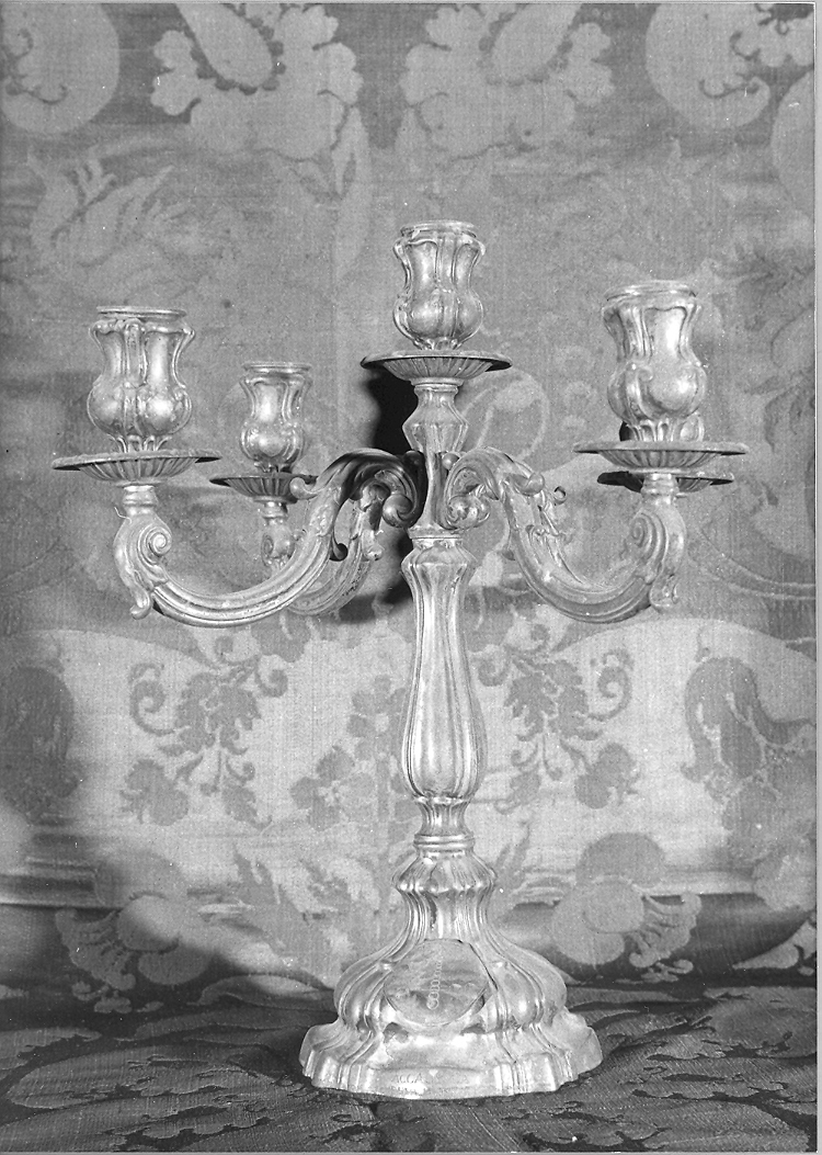 candeliere, coppia - bottega italiana (prima metà sec. XIX, sec. XX)