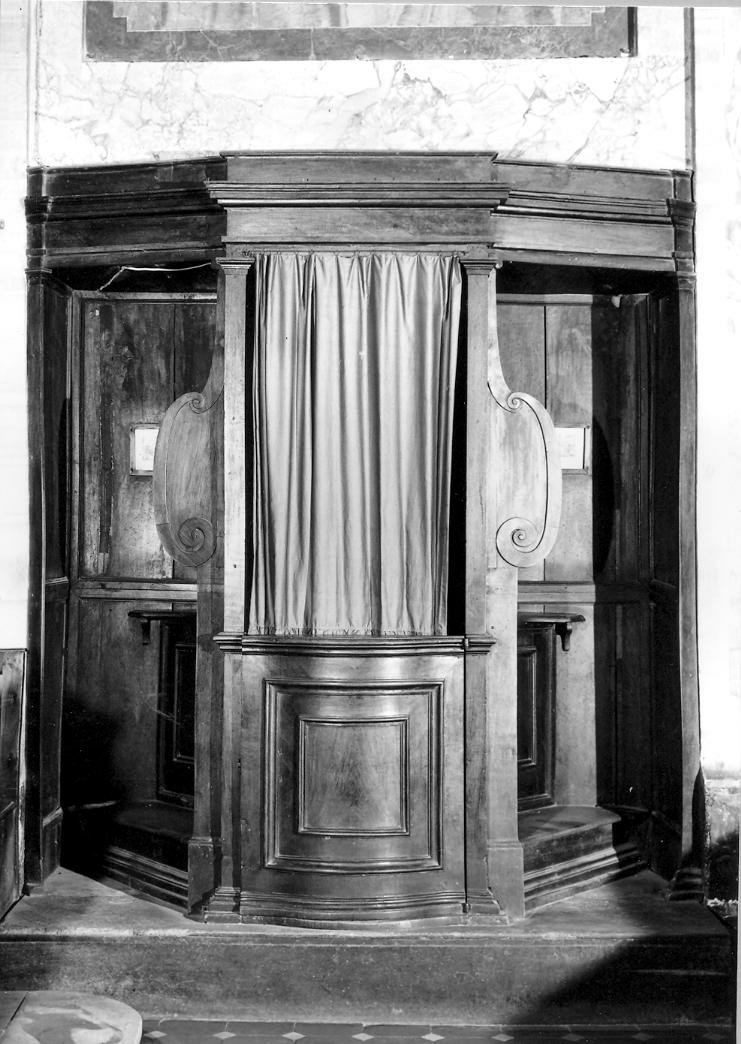 confessionale, serie - bottega italiana (fine/inizio secc. XVIII/ XIX)