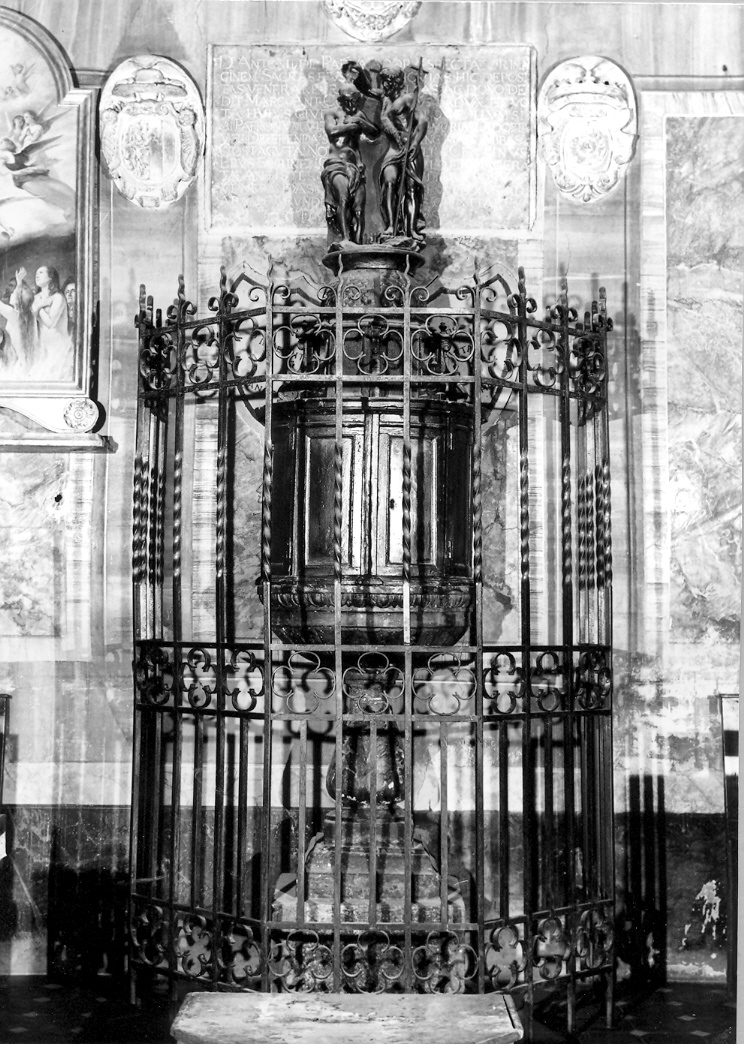 fonte battesimale - bottega italiana (fine/inizio secc. XVIII/ XIX)