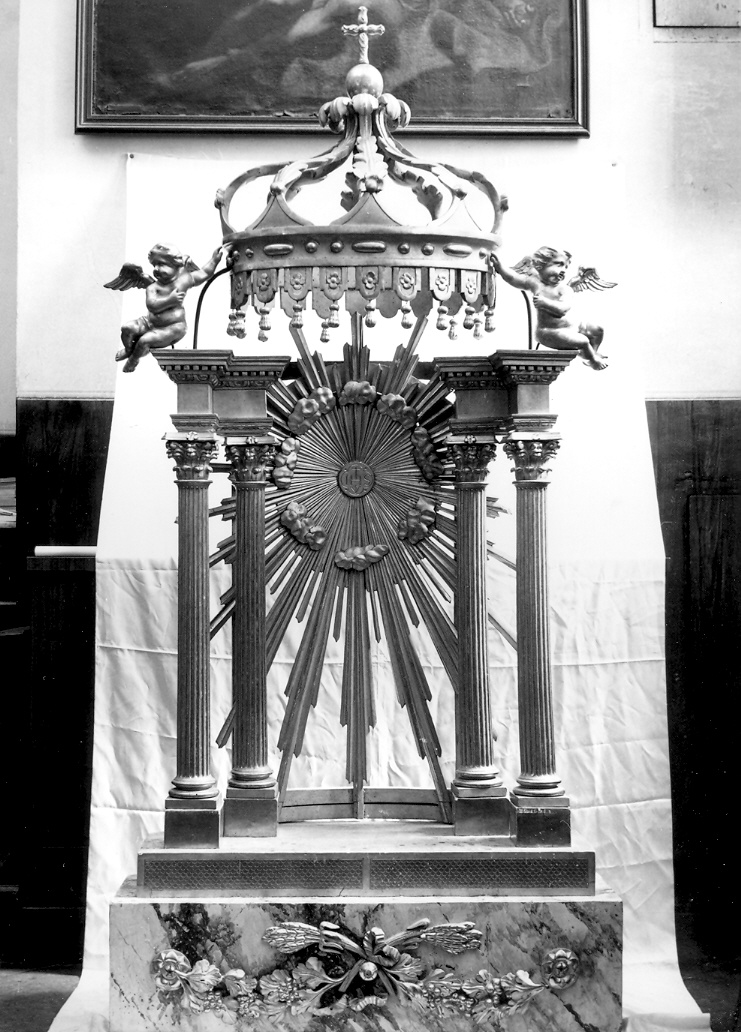 tronetto per esposizione eucaristica - bottega italiana (sec. XIX)