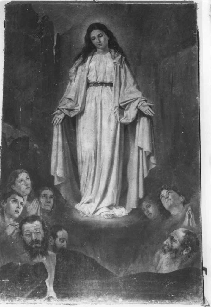 Madonna e anime purganti (dipinto) - ambito marchigiano (inizio sec. XX)