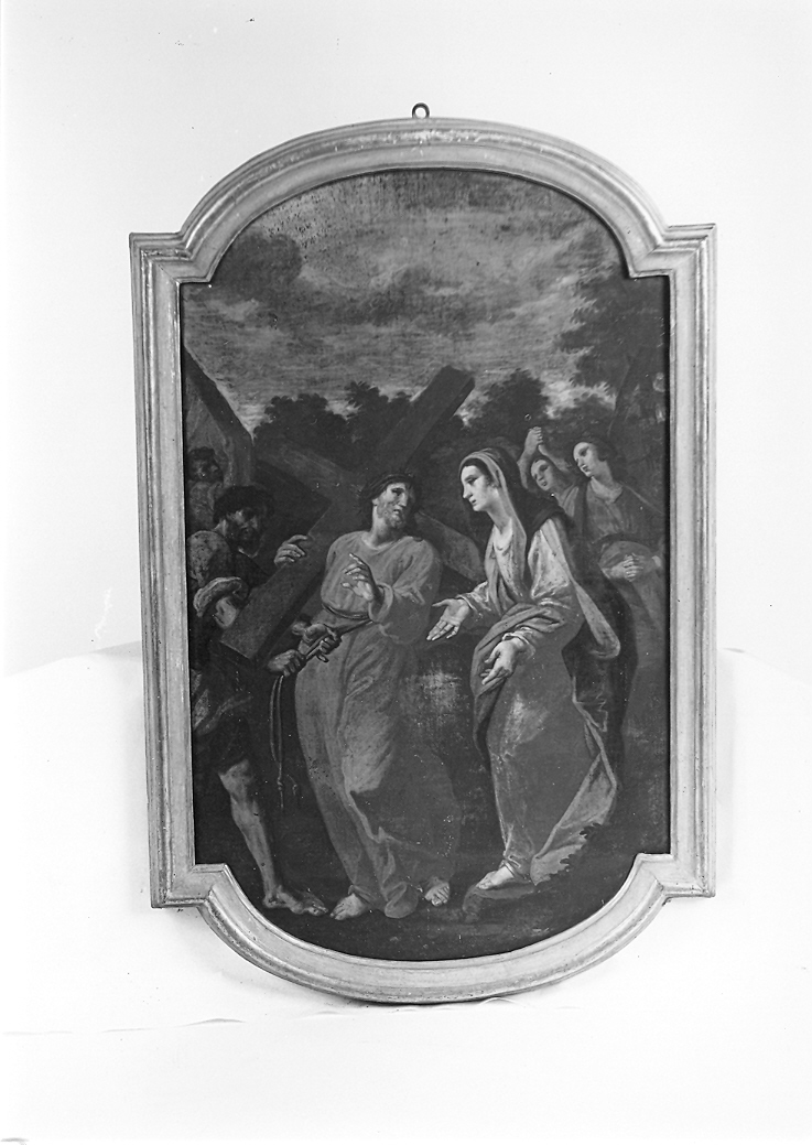 stazione IV: Gesù incontra la Madonna (dipinto, elemento d'insieme) di Loreti Giovanni Battista (sec. XVIII)