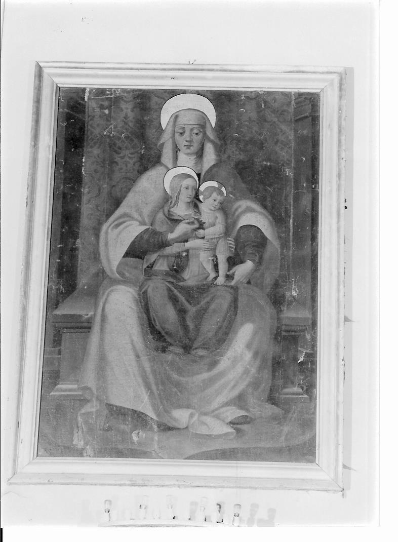 Sant'Anna con la Madonna e Gesù Bambino (dipinto) - ambito marchigiano (sec. XVI)