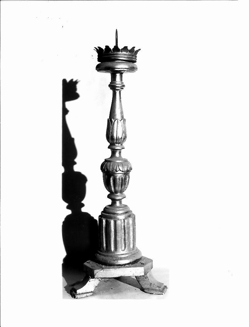 candeliere, serie - bottega marchigiana (fine/inizio secc. XVIII/ XIX)