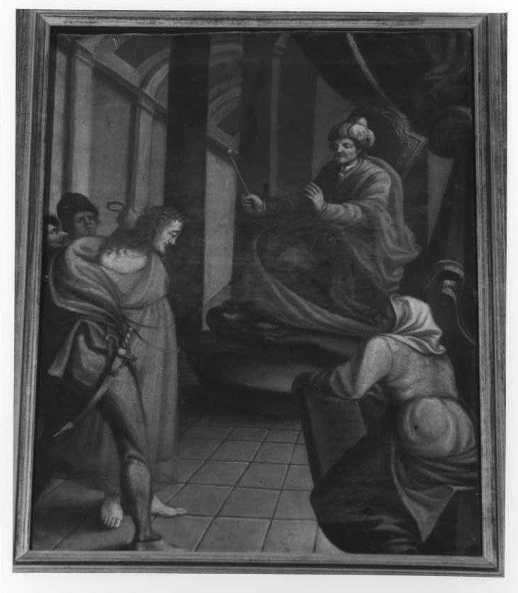 stazione I: Gesù condannato a morte (dipinto) - ambito marchigiano (fine/inizio secc. XVIII/ XIX)