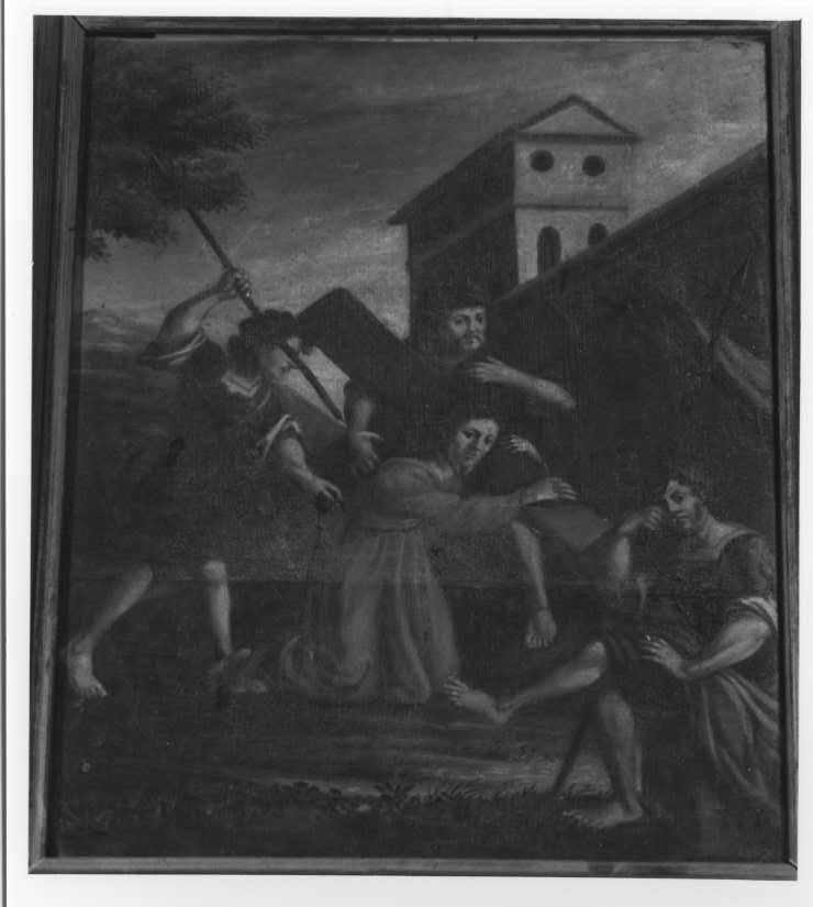 stazione III: Gesù cade sotto la croce la prima volta (dipinto) - ambito marchigiano (fine/inizio secc. XVIII/ XIX)