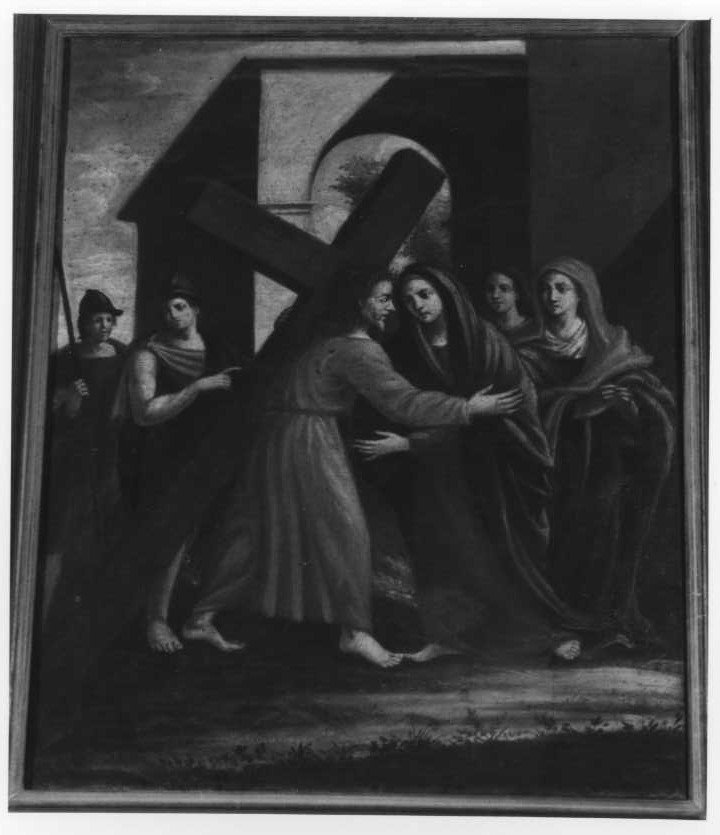stazione IV: Gesù incontra la Madonna (dipinto) - ambito marchigiano (fine/inizio secc. XVIII/ XIX)