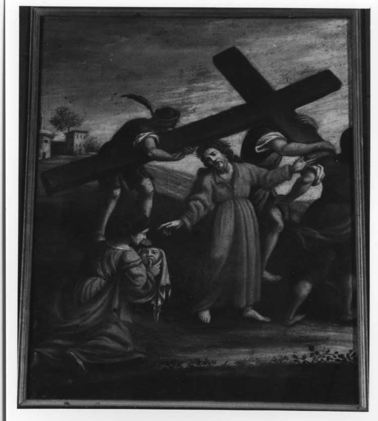 stazione VI: Gesù asciugato dalla Veronica (dipinto) - ambito marchigiano (fine/inizio secc. XVIII/ XIX)