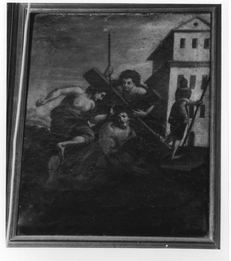stazione VII: Gesù cade sotto la croce la seconda volta (dipinto) - ambito marchigiano (fine/inizio secc. XVIII/ XIX)