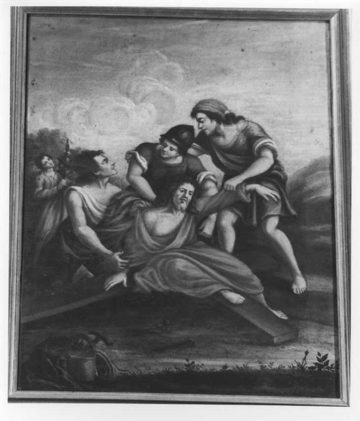 stazione X: Gesù spogliato e abbeverato di fiele (dipinto) - ambito marchigiano (fine/inizio secc. XVIII/ XIX)