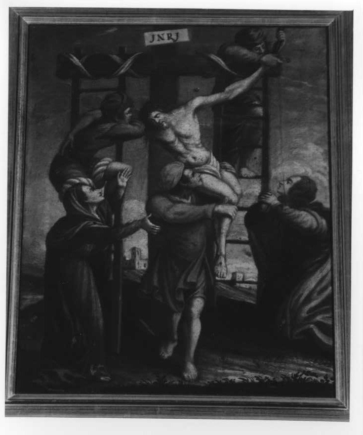 stazione XIII: Gesù deposto dalla croce (dipinto) - ambito marchigiano (fine/inizio secc. XVIII/ XIX)