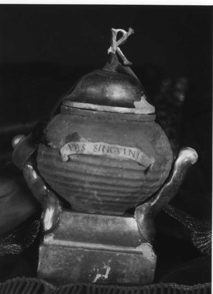reliquiario - a vaso - bottega marchigiana (fine/inizio secc. XVIII/ XIX)