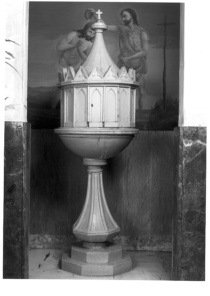 fonte battesimale - bottega marchigiana (primo quarto sec. XX)