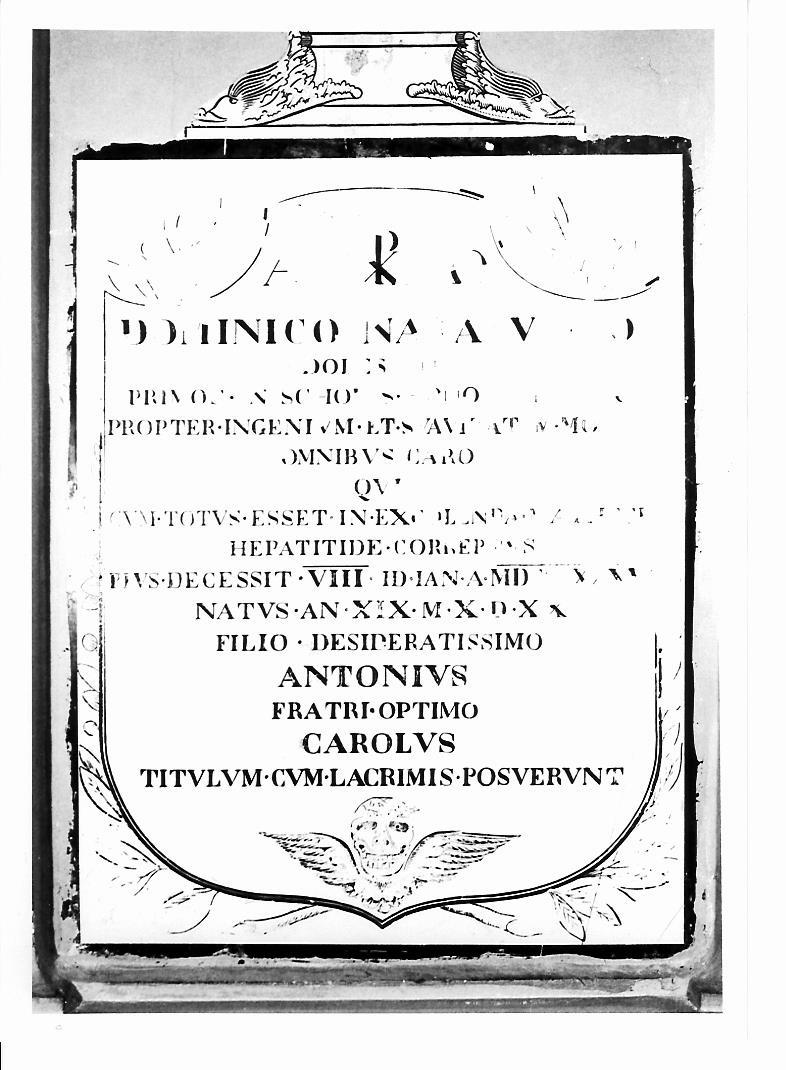 lapide tombale - bottega marchigiana (sec. XIX)