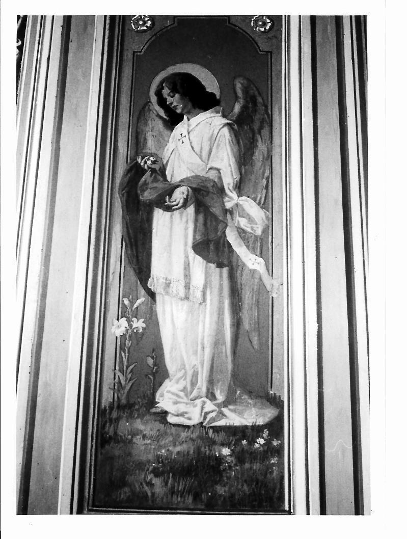 angelo con simboli della passione (dipinto, elemento d'insieme) di Cisterna Eugenio (sec. XX)