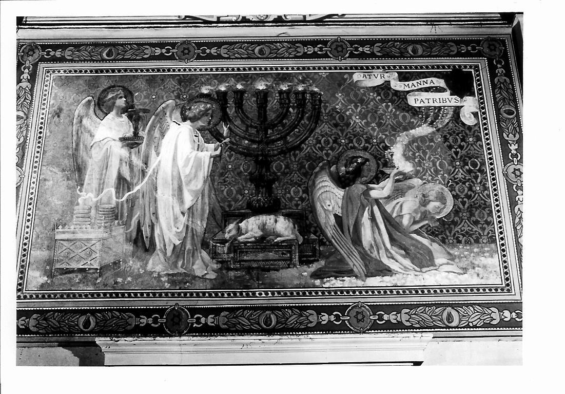 angeli adoranti (dipinto, elemento d'insieme) di Cisterna Eugenio (sec. XX)