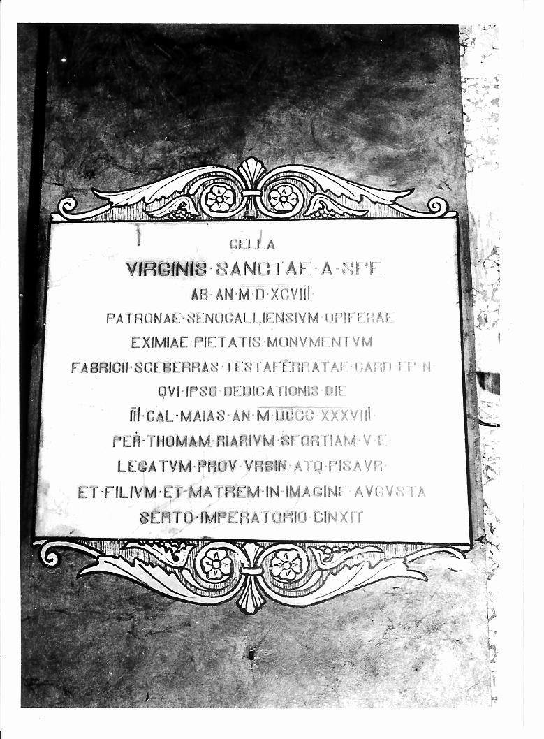 lapide celebrativa - bottega marchigiana (sec. XIX)