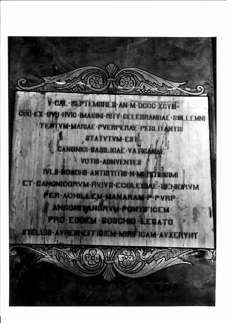 lapide celebrativa - bottega marchigiana (sec. XIX)