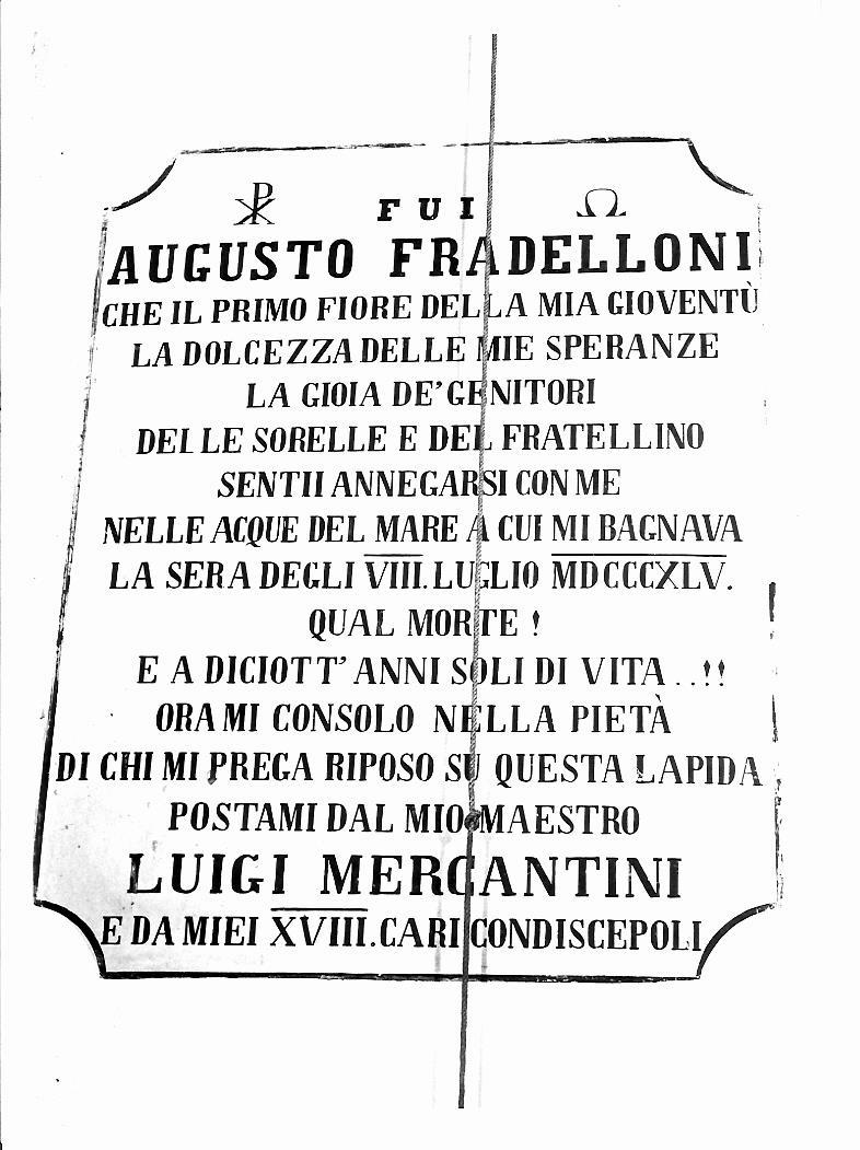 lapide tombale - bottega marchigiana (sec. XIX)