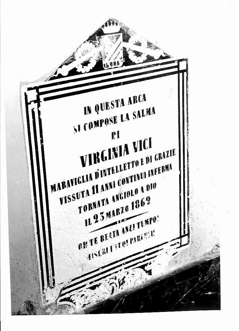 lapide tombale - bottega marchigiana (sec. XIX)