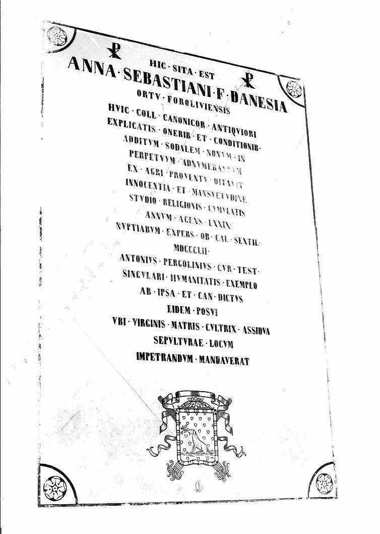 lapide tombale - bottega marchigiana (seconda metà sec. XIX)