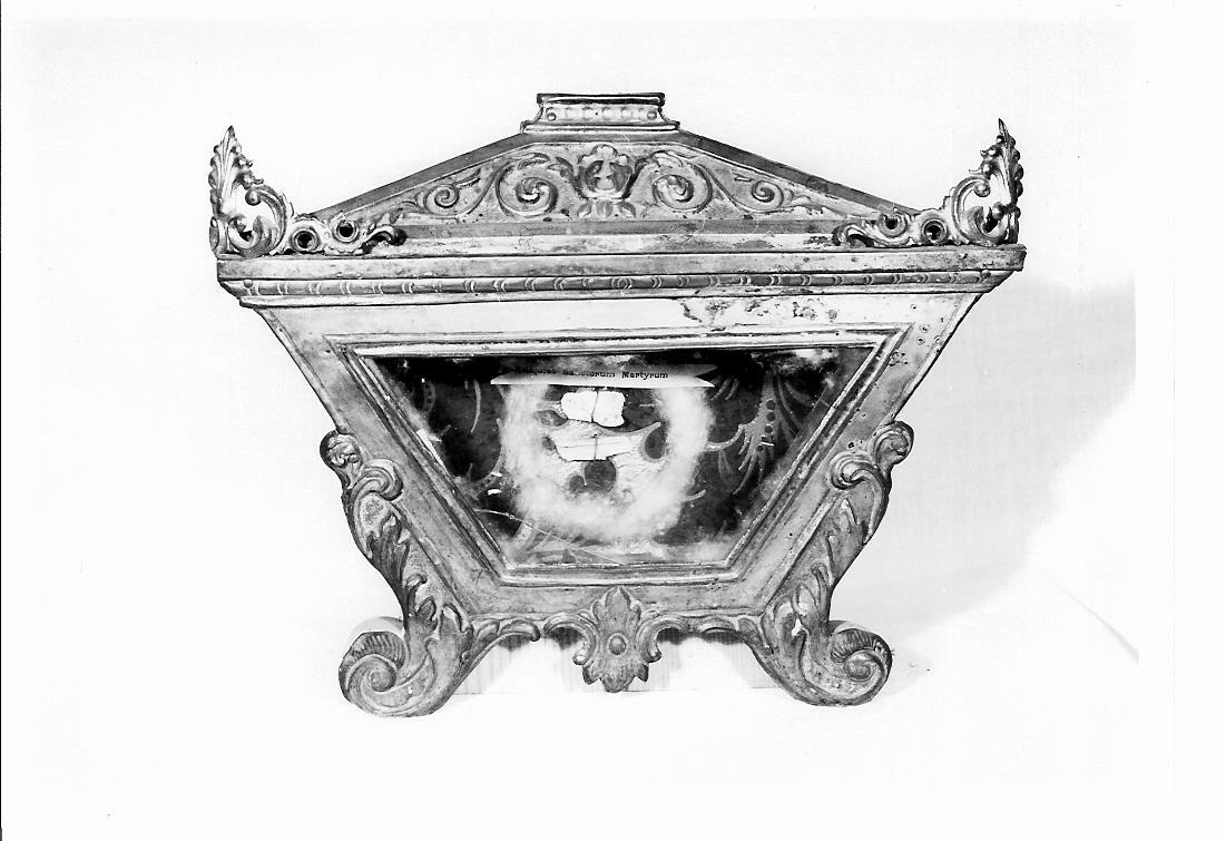 reliquiario a teca - a urna, serie - bottega marchigiana (sec. XIX)