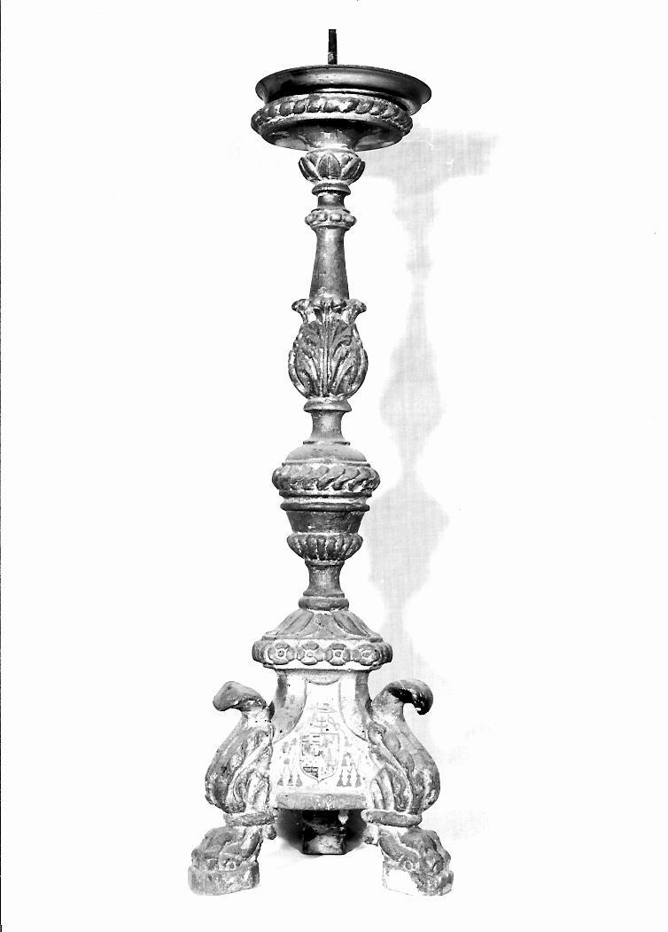candelabro, serie - bottega marchigiana (fine/inizio secc. XVIII/ XIX)