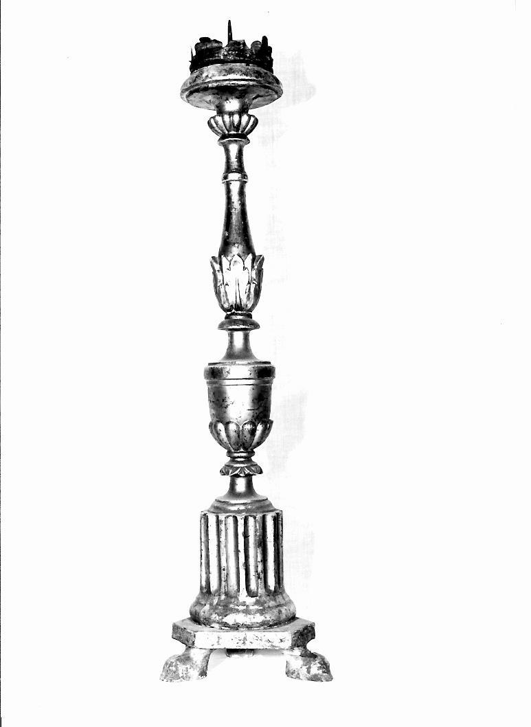 candelabro, serie - bottega marchigiana (fine/inizio secc. XVIII/ XIX)