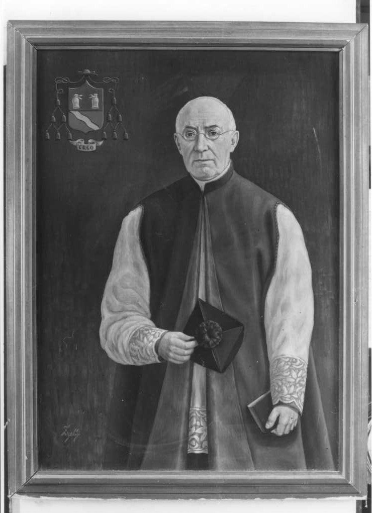 ritratto di ecclesiastico (dipinto) - ambito marchigiano (prima metà sec. XX)