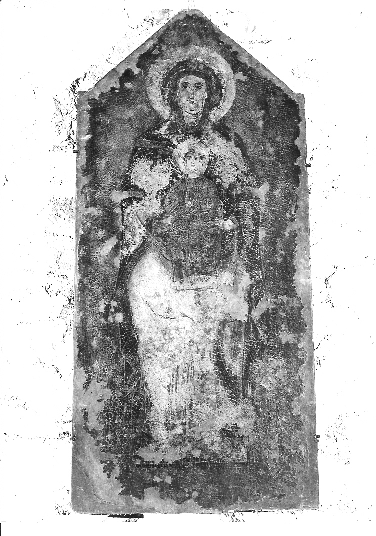 Madonna in trono con Bambino e angeli (dipinto) - ambito umbro-marchigiano (inizio sec. XIII)