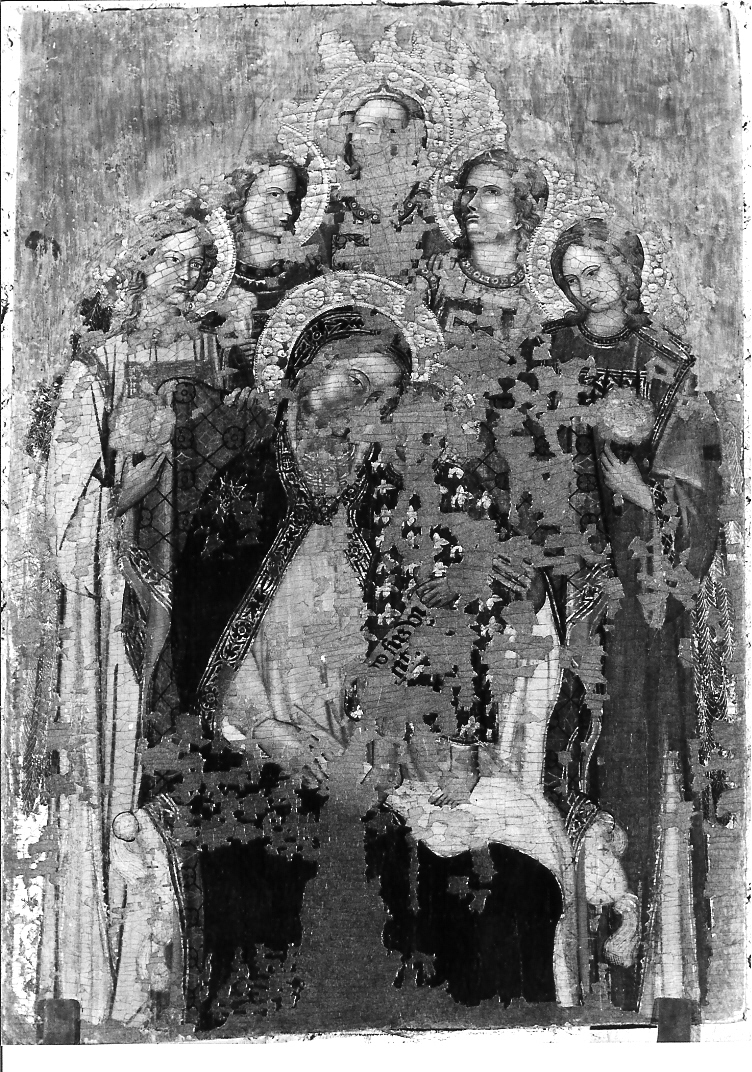Madonna in trono con Bambino e angeli (dipinto) - ambito umbro-senese (sec. XIV)