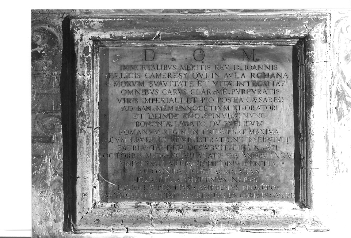 lapide commemorativa - bottega marchigiana (sec. XVII)