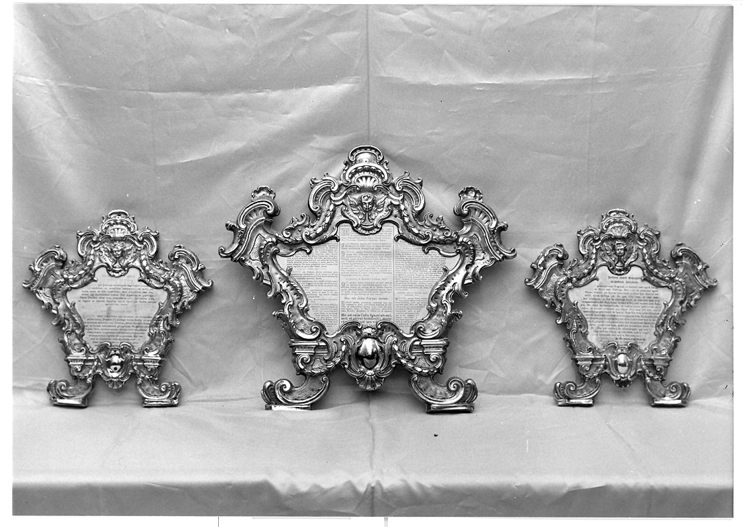 cartagloria, elemento d'insieme - bottega romana (metà sec. XVIII)