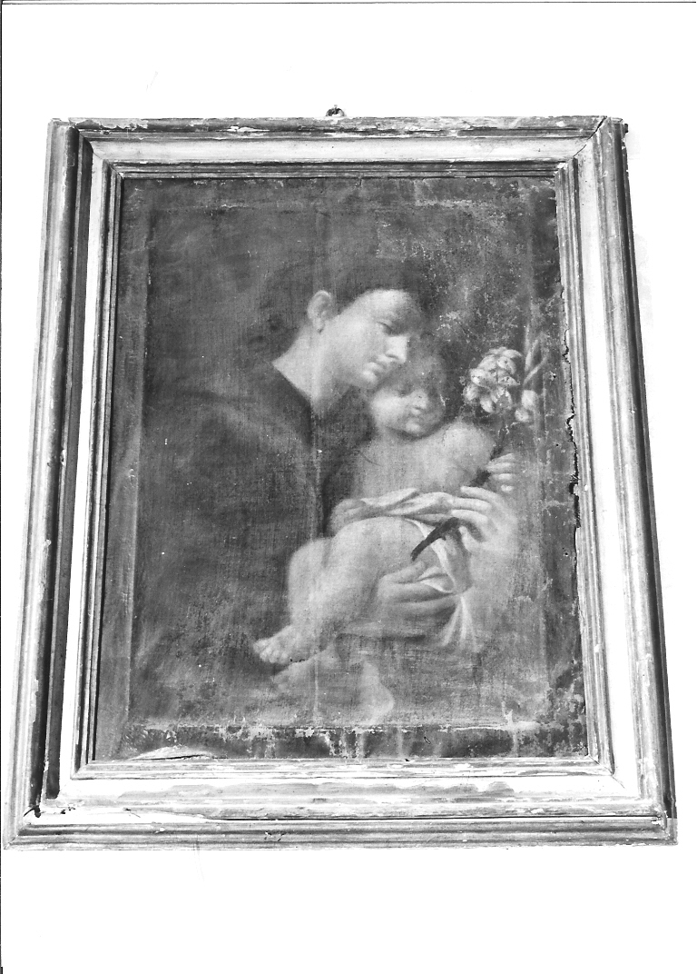 Sant'Antonio da Padova con il bambino (dipinto) - ambito emiliano-romagnolo (sec. XVII)