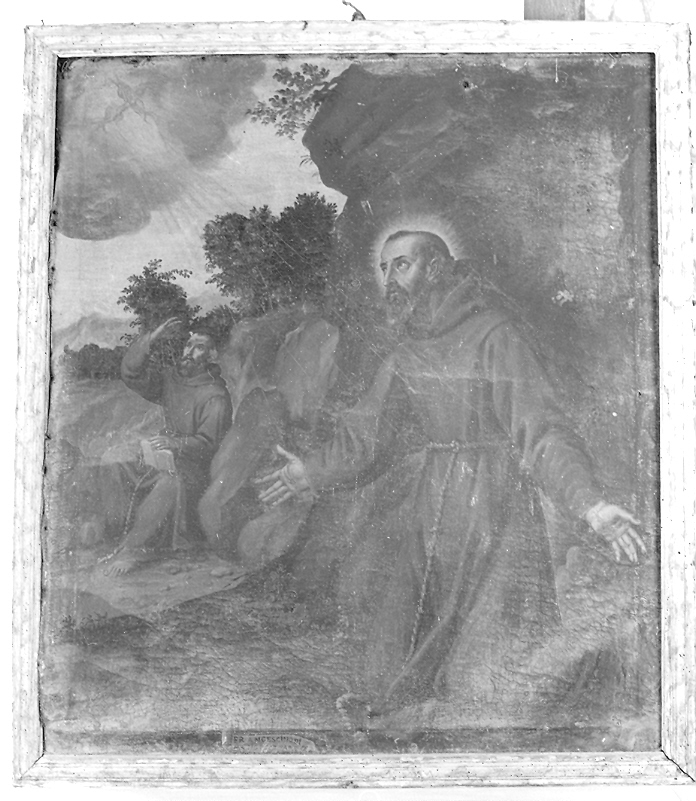 San Francesco riceve le stimmate e frate Rufino (dipinto) - bottega marchigiana (sec. XVIII)