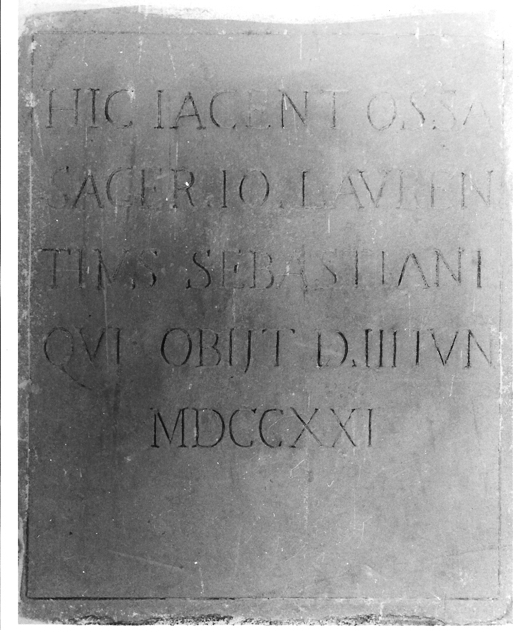 lapide commemorativa - bottega marchigiana (sec. XVIII)