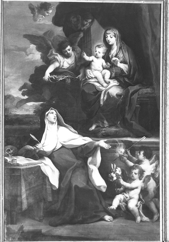 Santa Teresa d'Avila ha la visione della Madonna con Bambino (dipinto) di Conca Sebastiano (sec. XVIII)