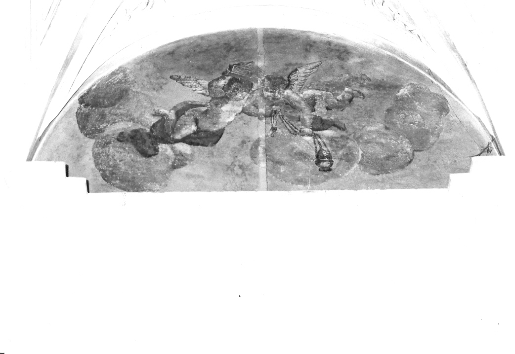 angeli con turibolo e navicella (dipinto, elemento d'insieme) - ambito marchigiano (sec. XVIII)