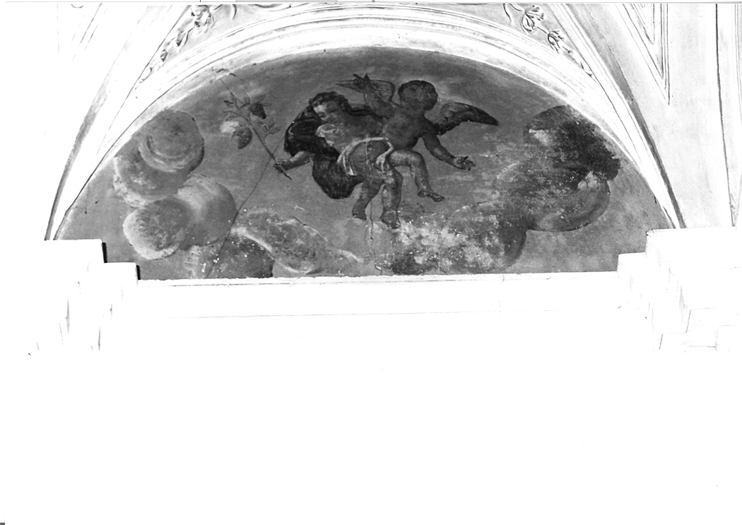 angeli con tralci floreali (dipinto, elemento d'insieme) - ambito marchigiano (sec. XVIII)