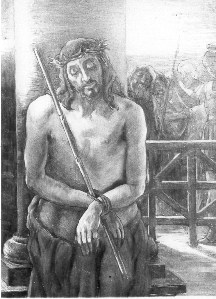 stazione I: Gesù condannato a morte (Via Crucis, elemento d'insieme) di Leoni Ghino (attribuito) (prima metà sec. XX)