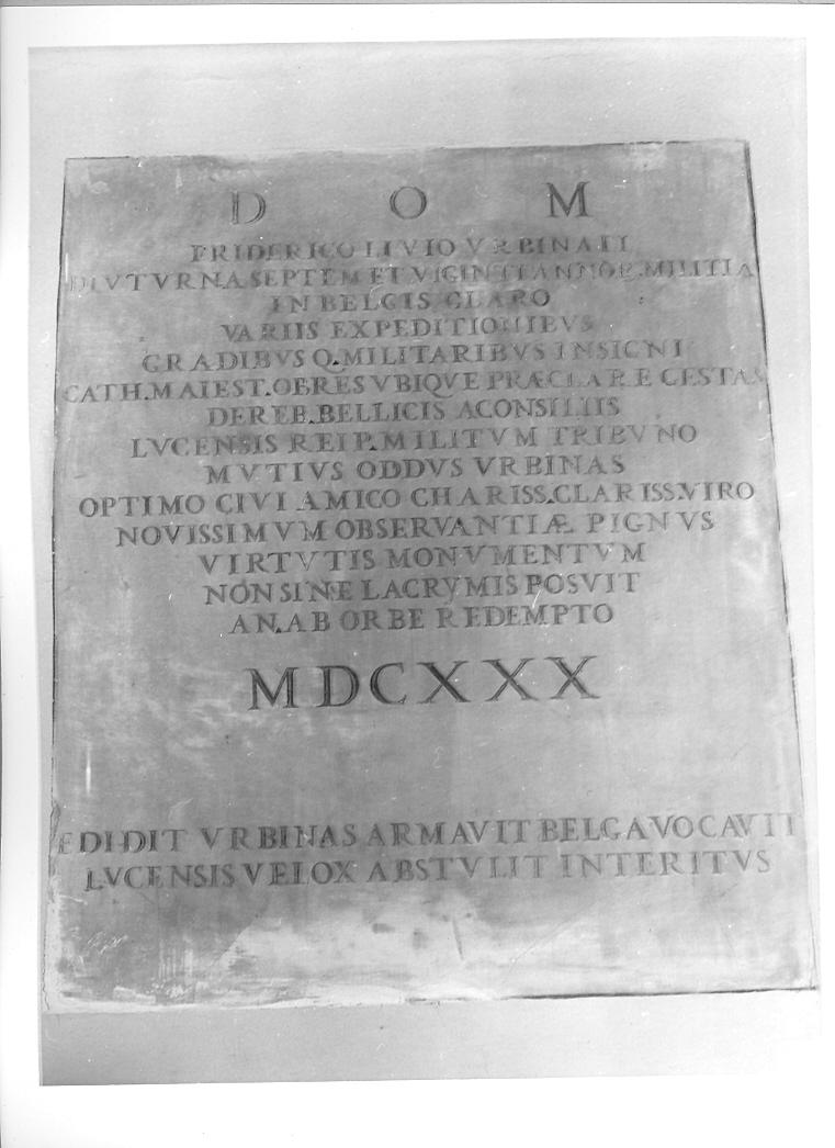 lapide commemorativa - bottega marchigiana (sec. XVII)