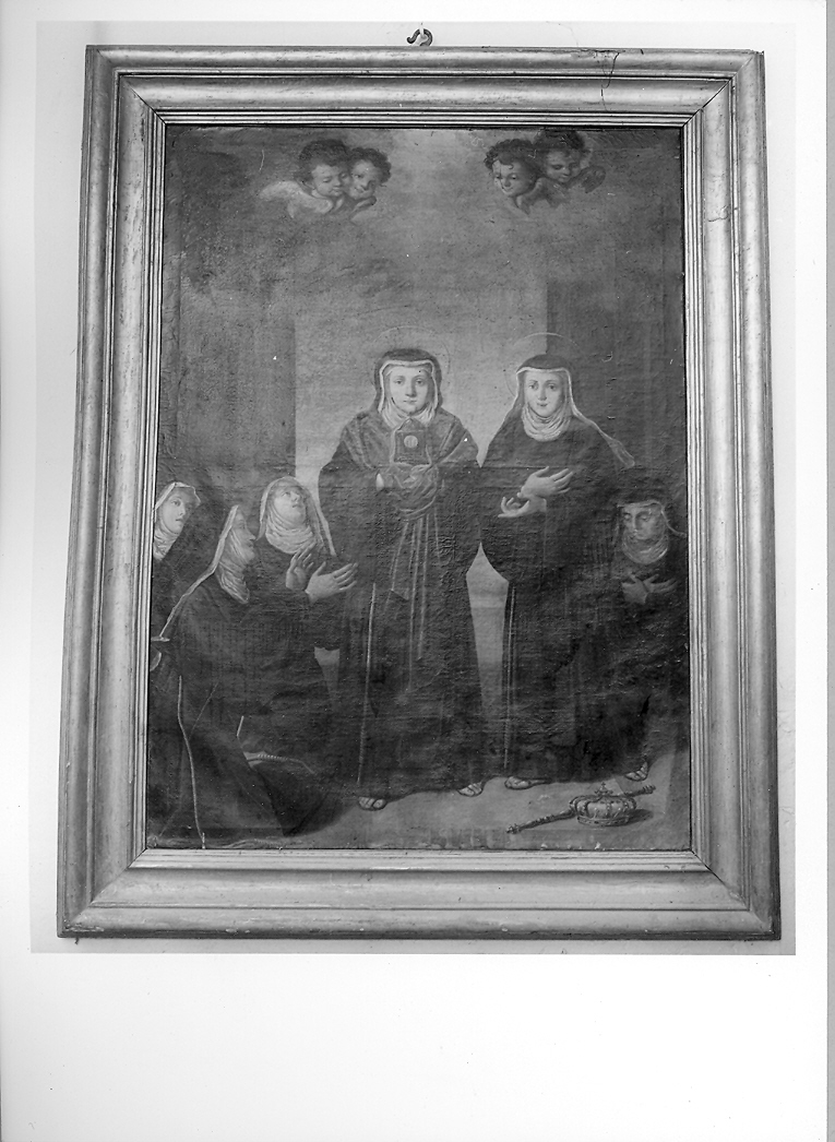 Santa Chiara e Santa Elisabetta d'Ungheria (dipinto) di Dolci Michelangelo (attribuito) (sec. XVIII)