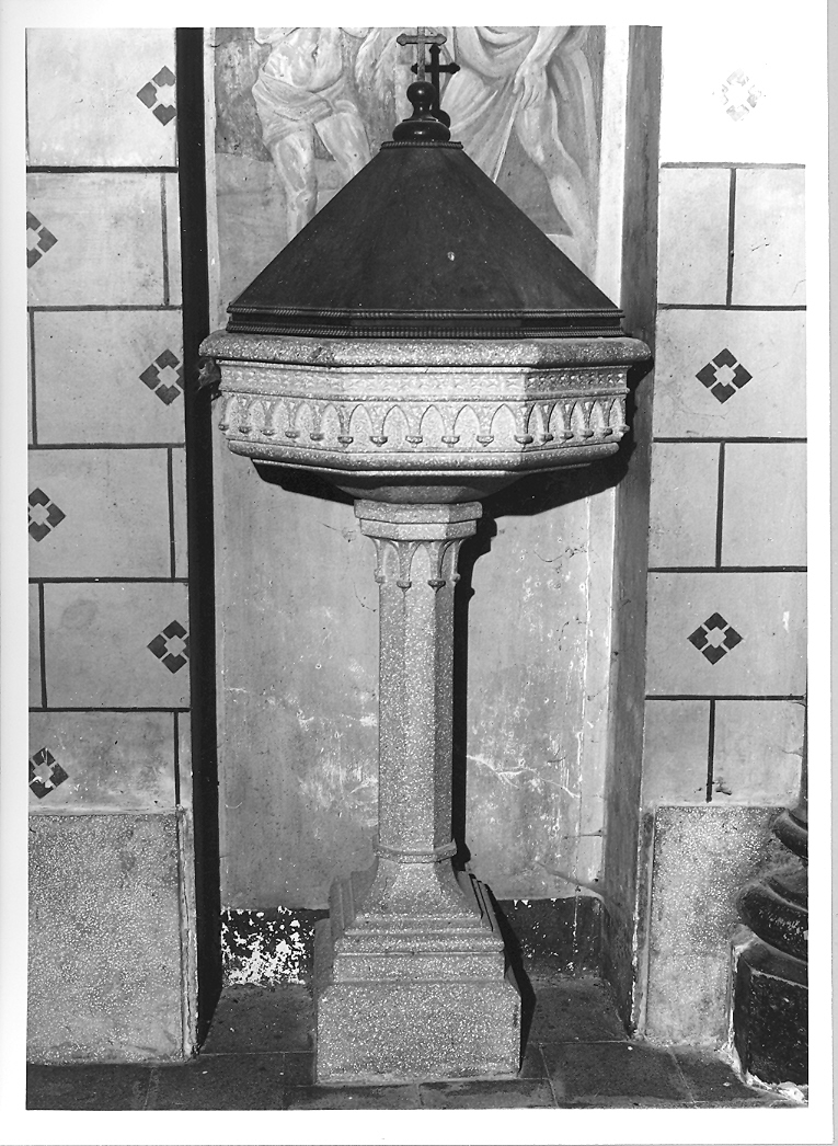 fonte battesimale - bottega marchigiana (prima metà sec. XX)