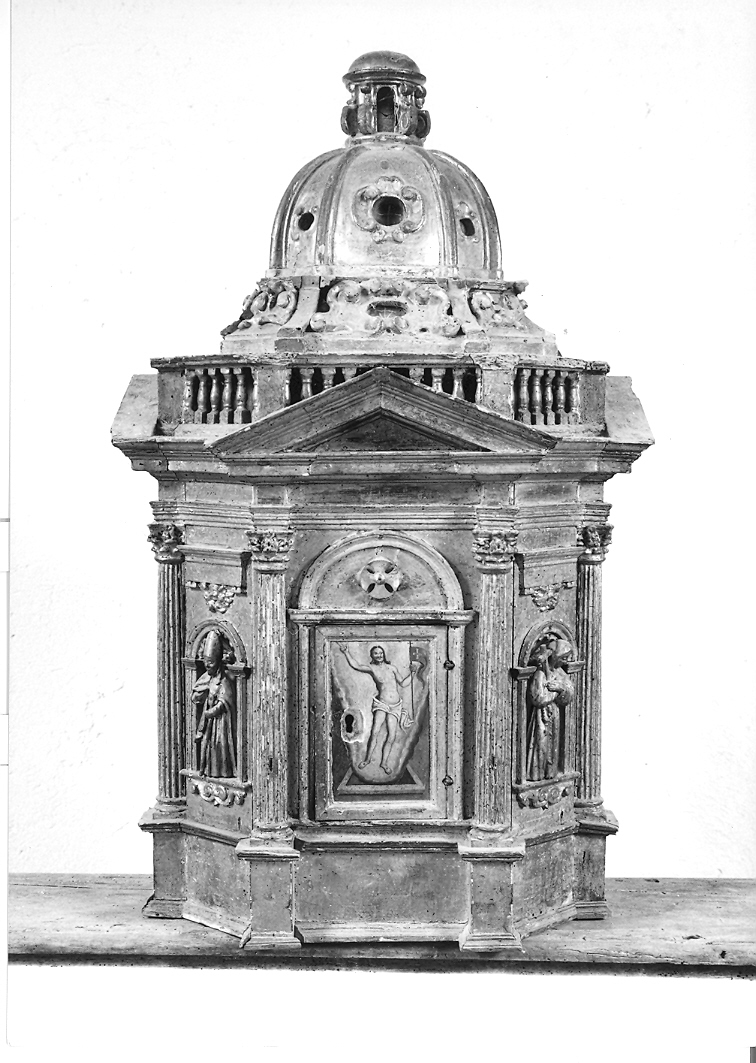 tabernacolo - a frontale architettonico - bottega marchigiana (sec. XVII)